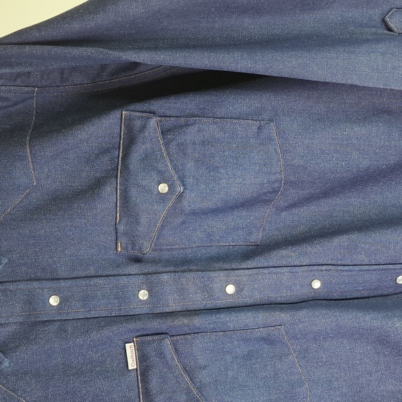 Carhartt Vintage Western Denim Pearl Snap Shirt Size 20x36 🇺🇸(3XL-4XL) - Picture 6 of 11